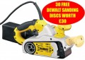DEWALT DW433 110VOLT 75MM VARI-SPEED BELT SANDER  �239.00 Dewalt Dw433 110volt 75mm Vari-speed Belt Sander.
&nbsp;
*********promotion********** 
&nbsp;
Supplied With 30 Dewalt Sanding Belts Worth �30.00  Features: Powerful 800 Watt Motor Gives Fast Effic