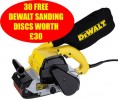DEWALT DW650L 110VOLT BELT SANDER 100MM X 560MM PLUS 30 BELTS FREE �299.95 Dewalt Dw650l 110volt Belt Sander 100mm X 560mm 
*********promotion********** 
&nbsp;
Supplied With 30 Dewalt Sanding Belts Worth �49.90robust Construction Using Aluminium And Dust Sealed Bearings 