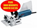 BOSCH GFF22A 110V BISCUIT JOINTER PLUS 1,000 BISCUITS WORTH �42.95 �249.95 Bosch Gff22a 110v Biscuit Jointer
&nbsp;

************promotion**********
&nbsp;
Supplied With 1,000 Bosch Size 20 Biscuits Worth �42.95 Free!!
&nbsp;
The Precise Specialist Tool For Wood Joint