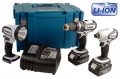 MAKITA 18V 3PC KIT WITH WHITE BHP452 + BTD140 + BML185 + 2 x 3AMP LION BATTS  CHARGER & LARGE CASE �329.95