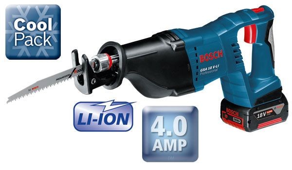 Bosch Gsa 18v Li 18v Cordless Recip Saw With 2 X 4 0ah Batteries